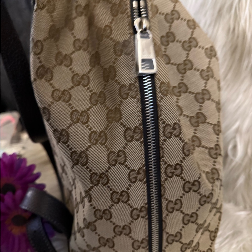 Gucci Beige and Brown Monogram Backpack - Picture 5 of 6